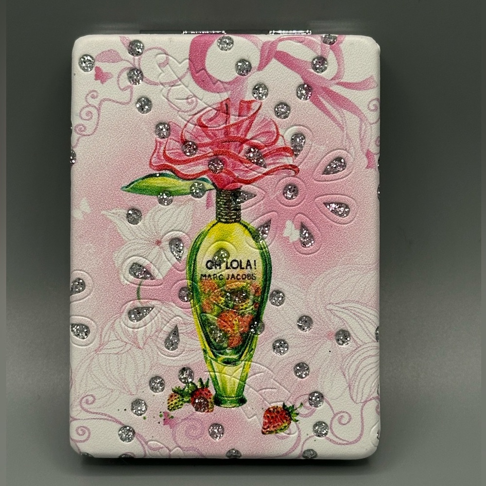 Sparkling Compact Mirror - Perfume Motif